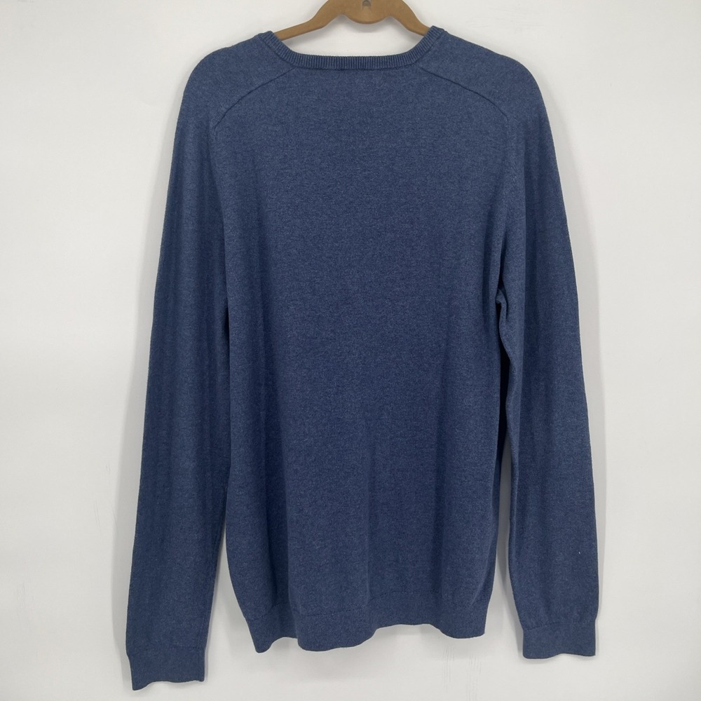 Gap V Neck Sweater Mens XL Tall Shirt Cotton Cashmere Blue Pullover Preppy - Picture 2 of 5